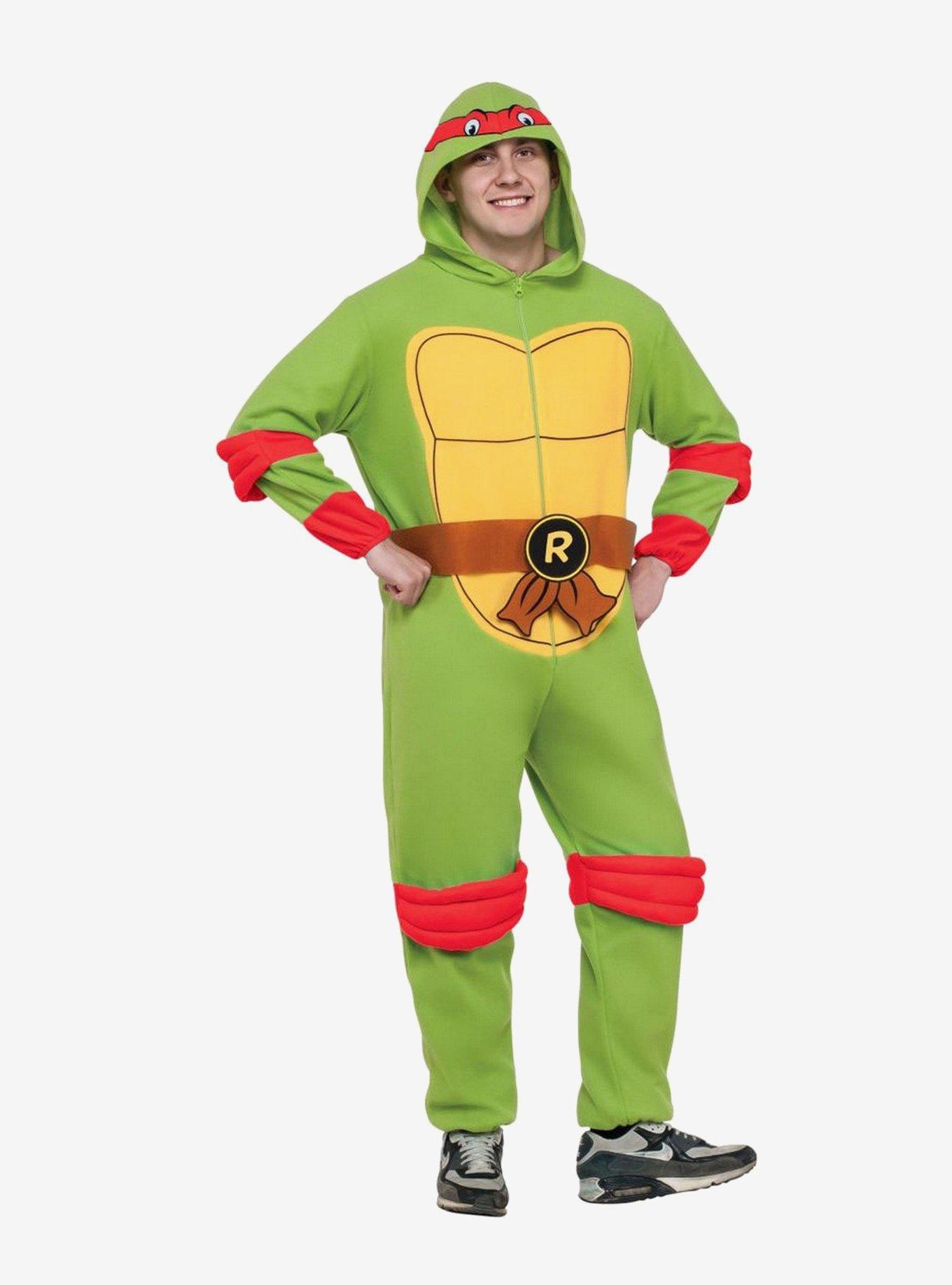 Tmnt Michelangelo Hooded Jumpsuit Costume, GREEN, hi-res