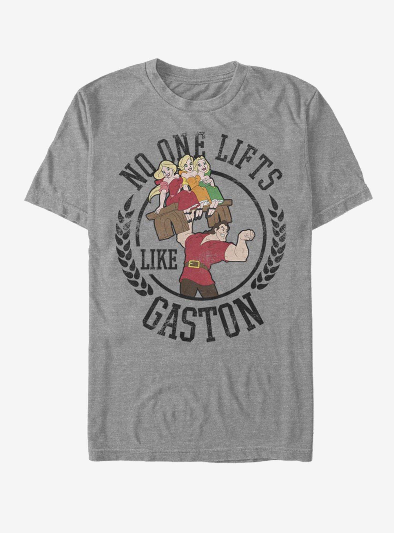 Disney Beauty And The Beast Gaston Lift T-Shirt, DRKGRY HTR, hi-res