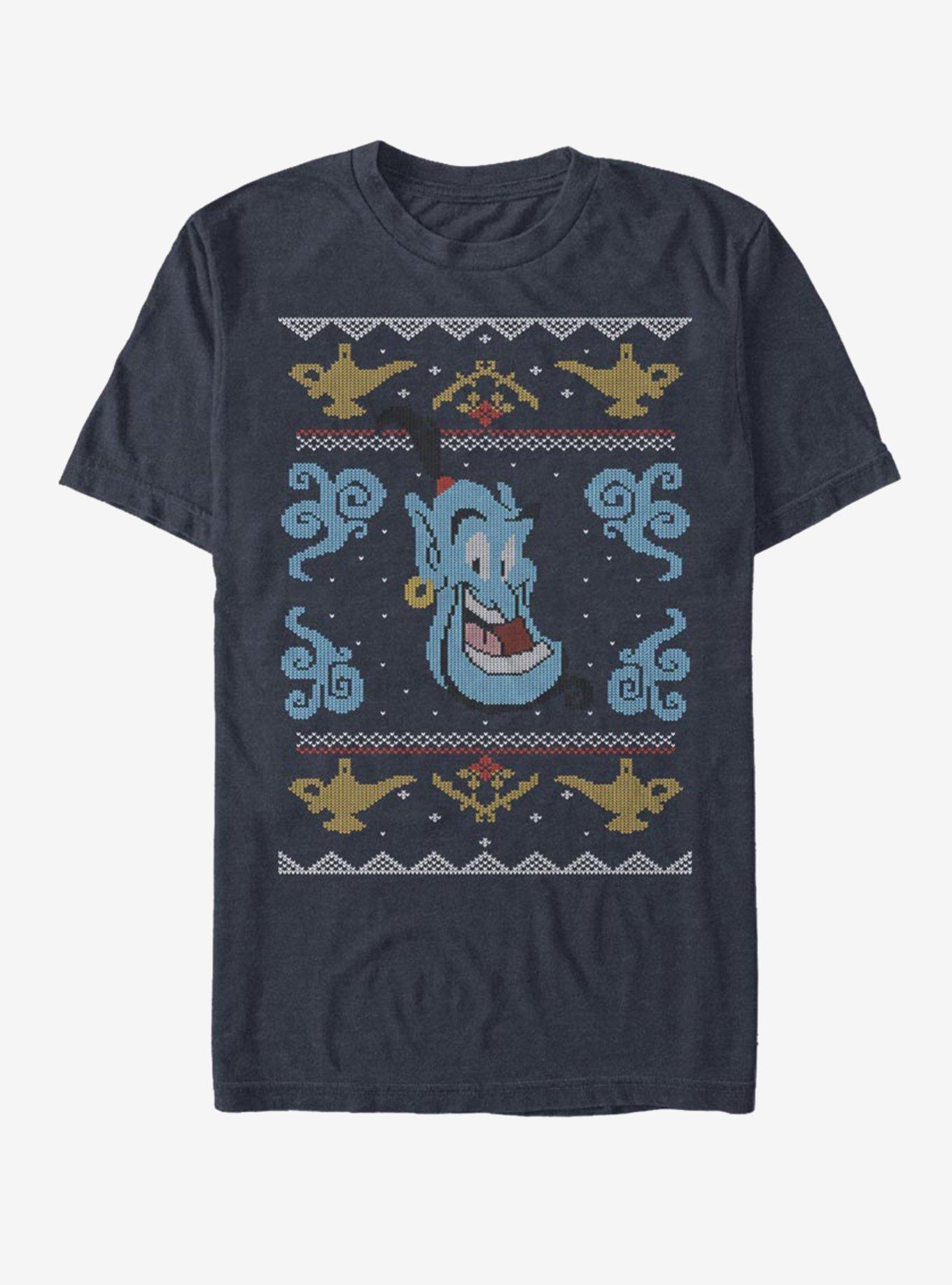 Disney Aladdin Christmas Sweater Genie Pattern T-Shirt, DARK NAVY, hi-res