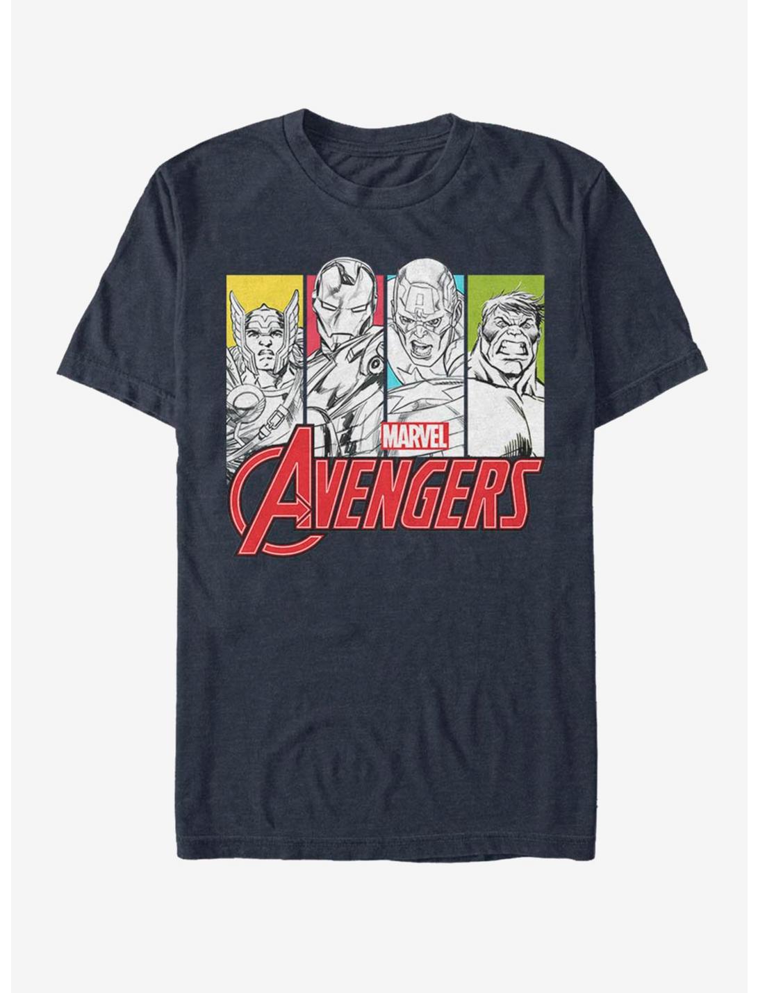 Marvel Avengers Pop Group T-Shirt, DARK NAVY, hi-res