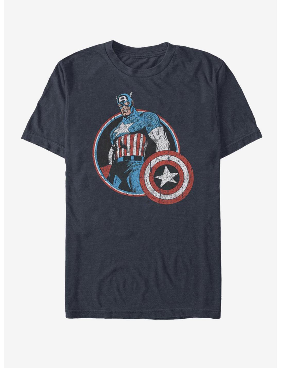 Marvel Captain America Retro T-Shirt, DARK NAVY, hi-res