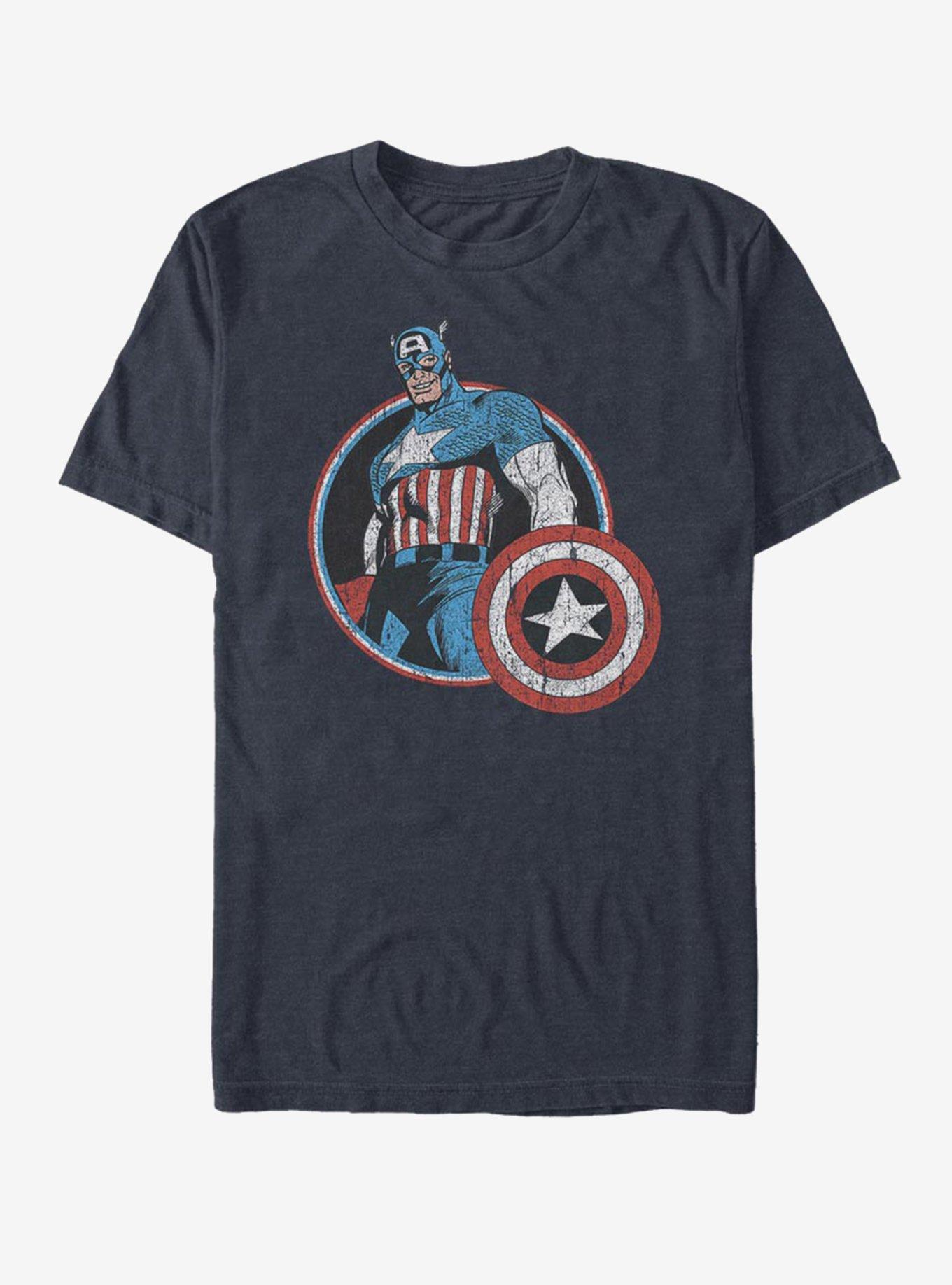 Marvel Captain America Retro T-Shirt, DARK NAVY, hi-res