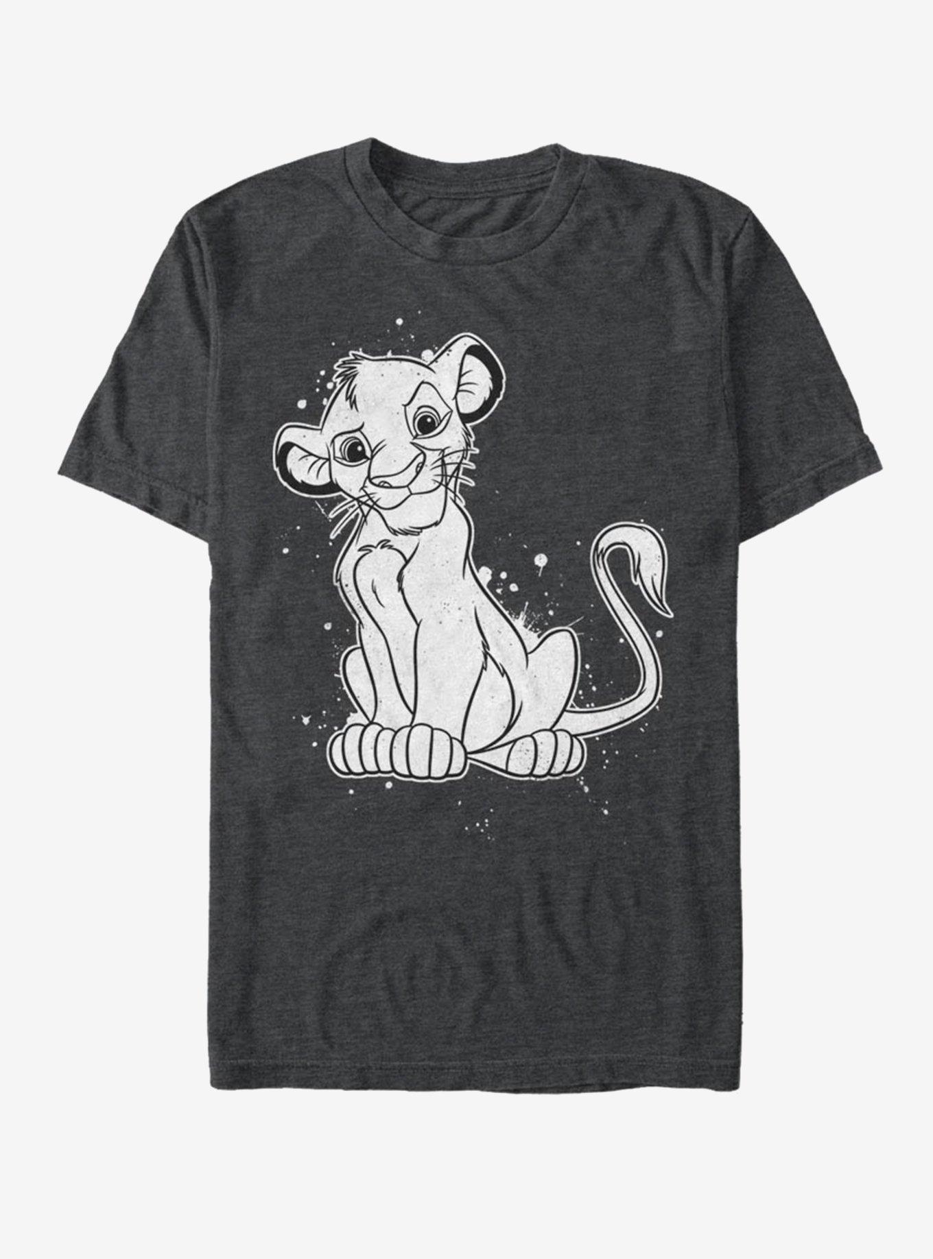Disney The Lion King Simba Splatter T-Shirt - GREY | BoxLunch