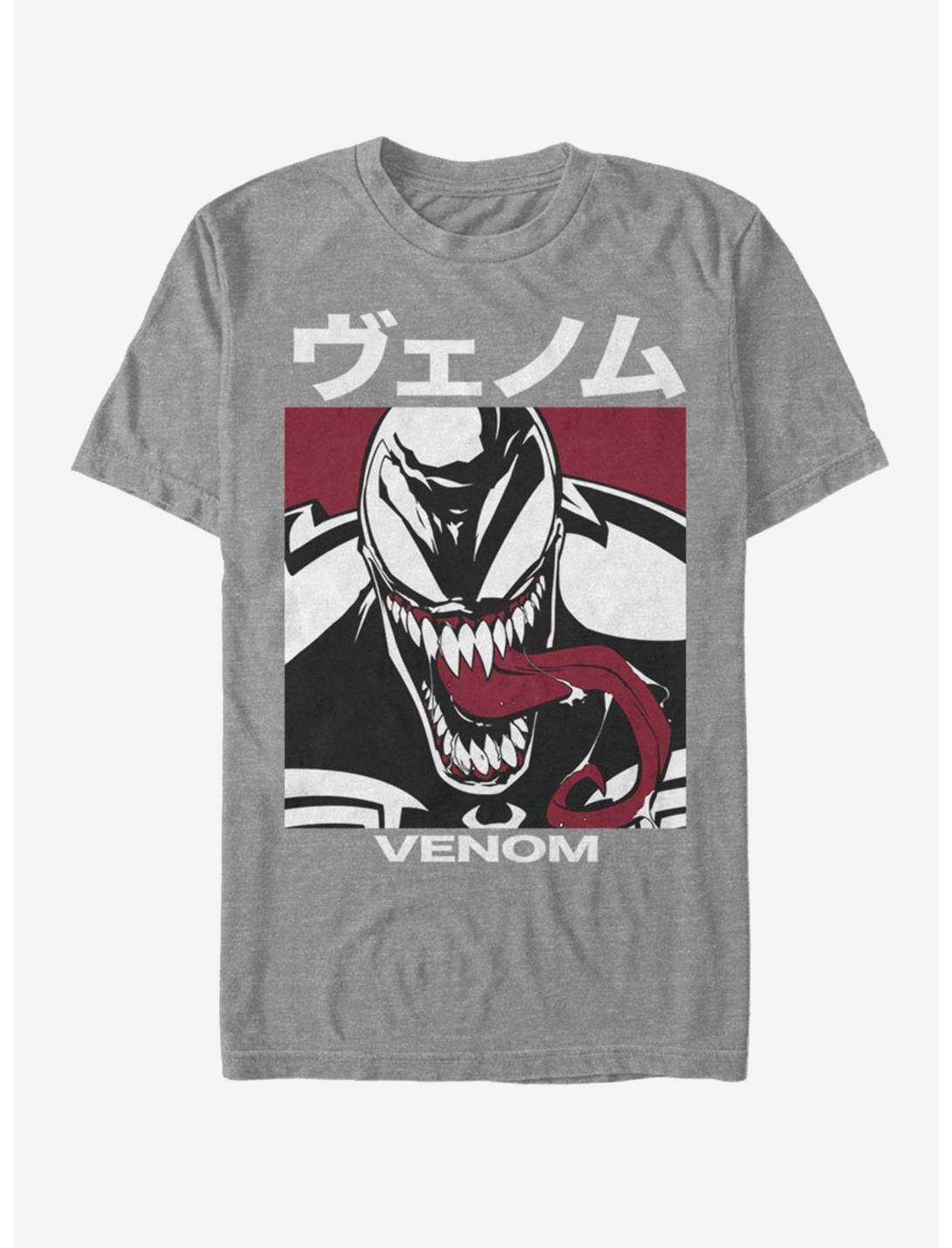 Marvel Venom Japanese Text T-Shirt, DRKGRY HTR, hi-res