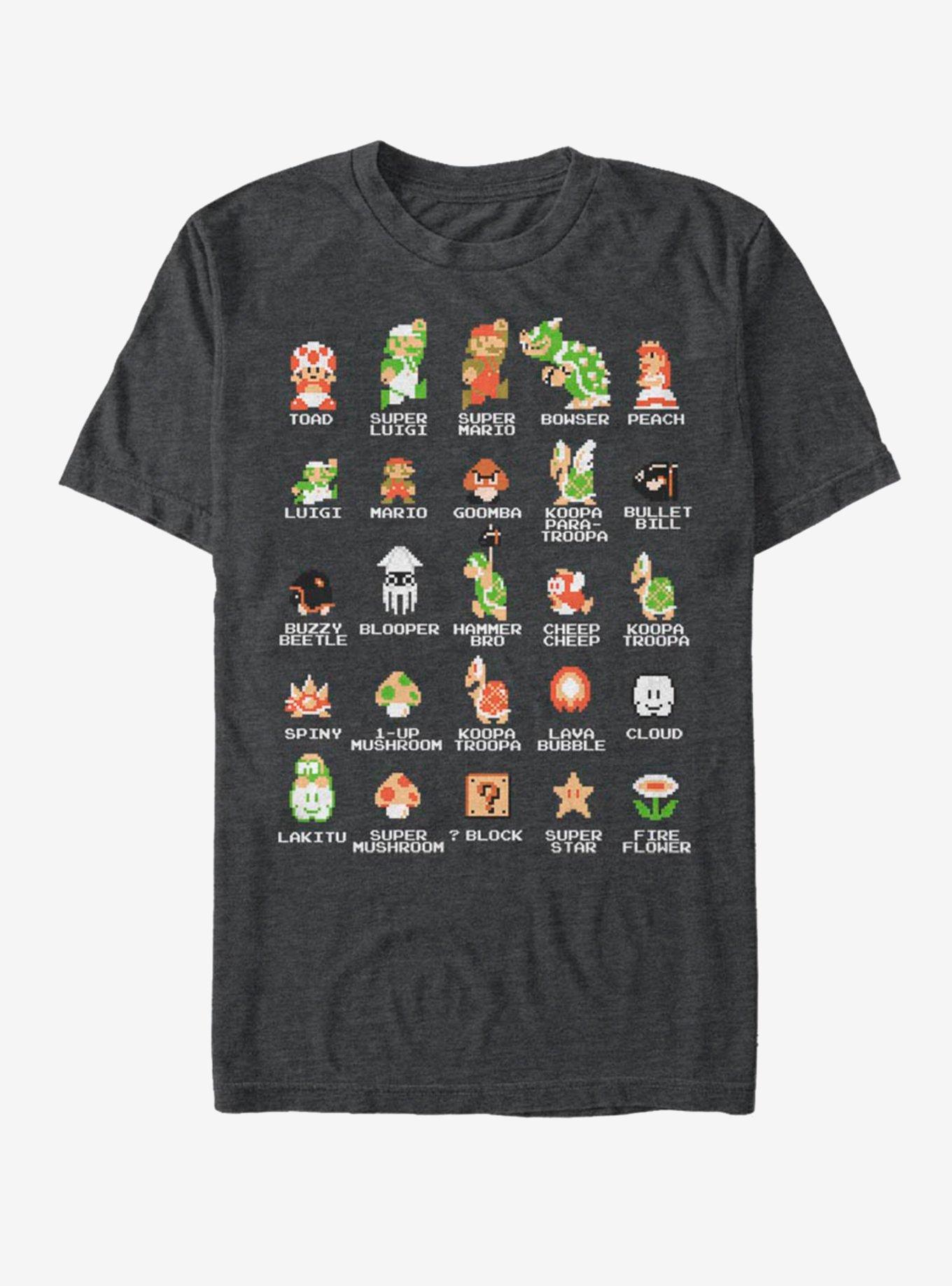 Nintendo Super Mario Pixel Cast T-Shirt, , hi-res