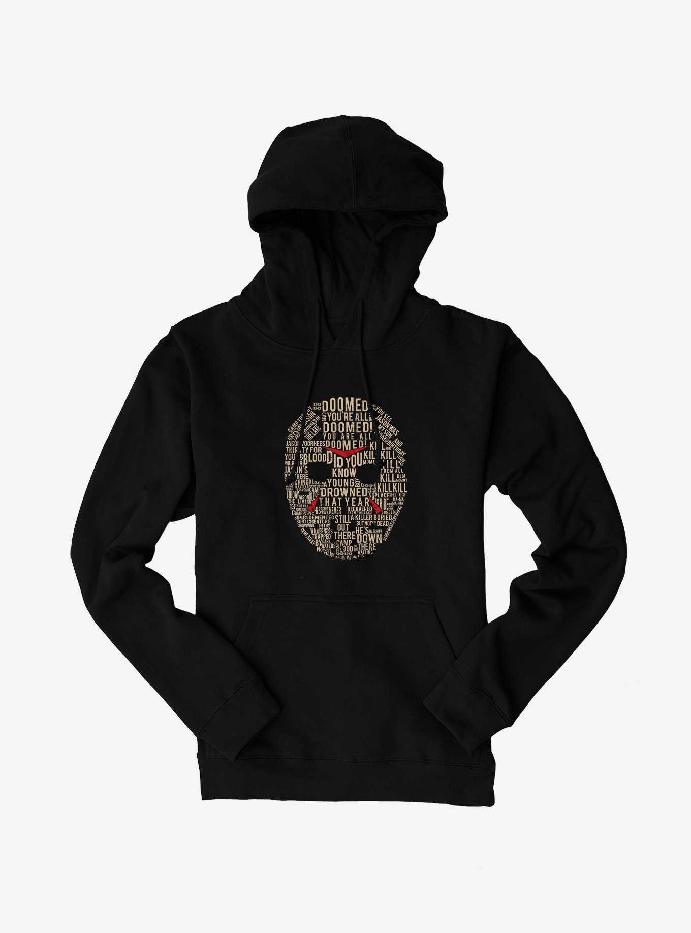 Friday The 13th Jason Script Mask Hoodie, , hi-res