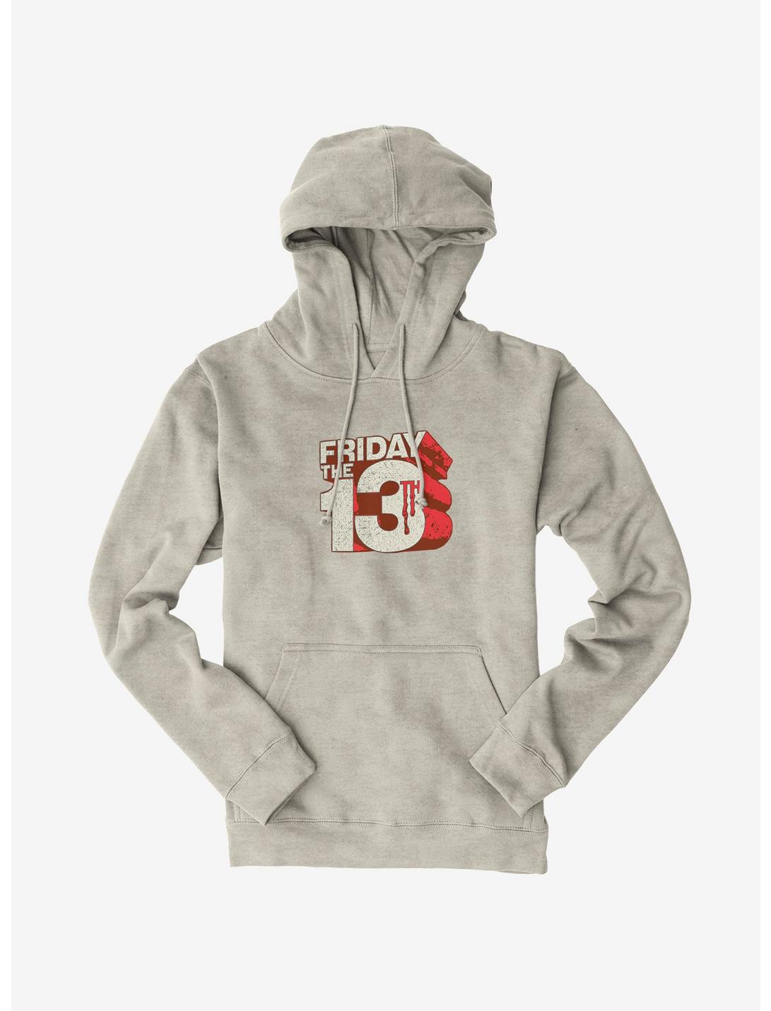 Friday The 13th Block Letters Hoodie, OATMEAL HEATHER, hi-res