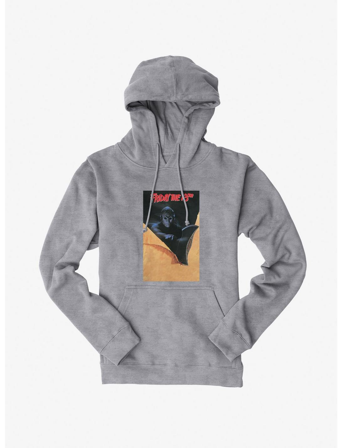 Friday The 13th Poster Hoodie, HEATHER GREY, hi-res