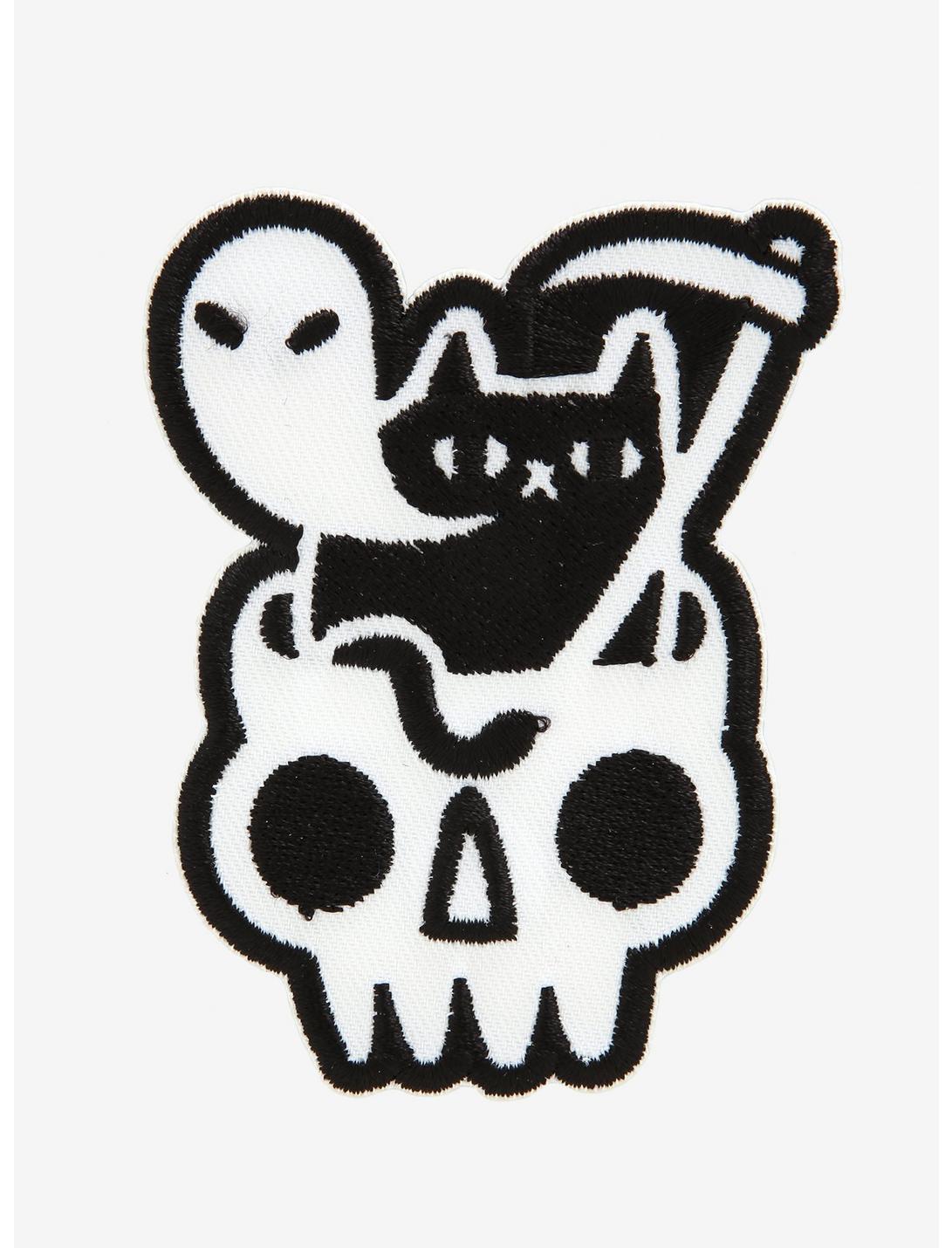 Reaper Cat Skull Ghost Patch, , hi-res