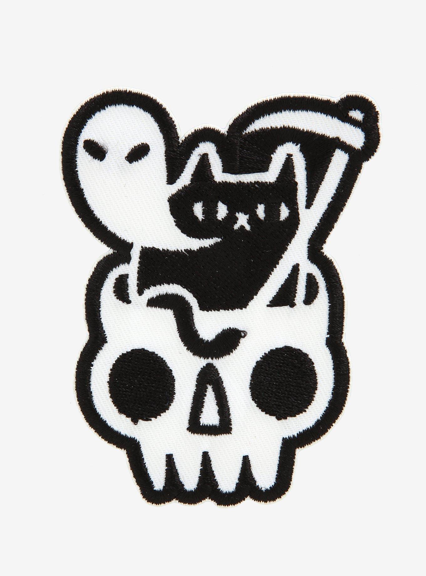 Reaper Cat Skull Ghost Patch, , hi-res