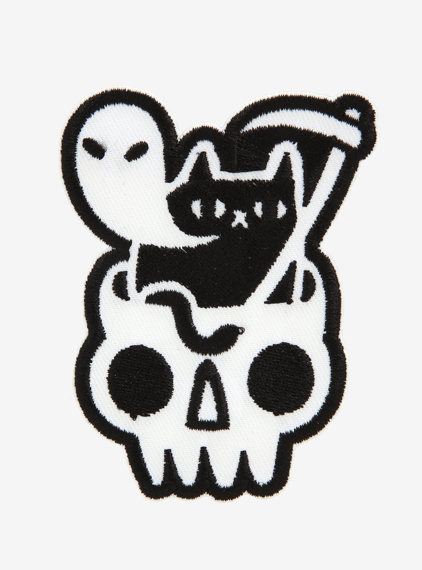 Reaper Cat Skull Ghost Patch | Hot Topic