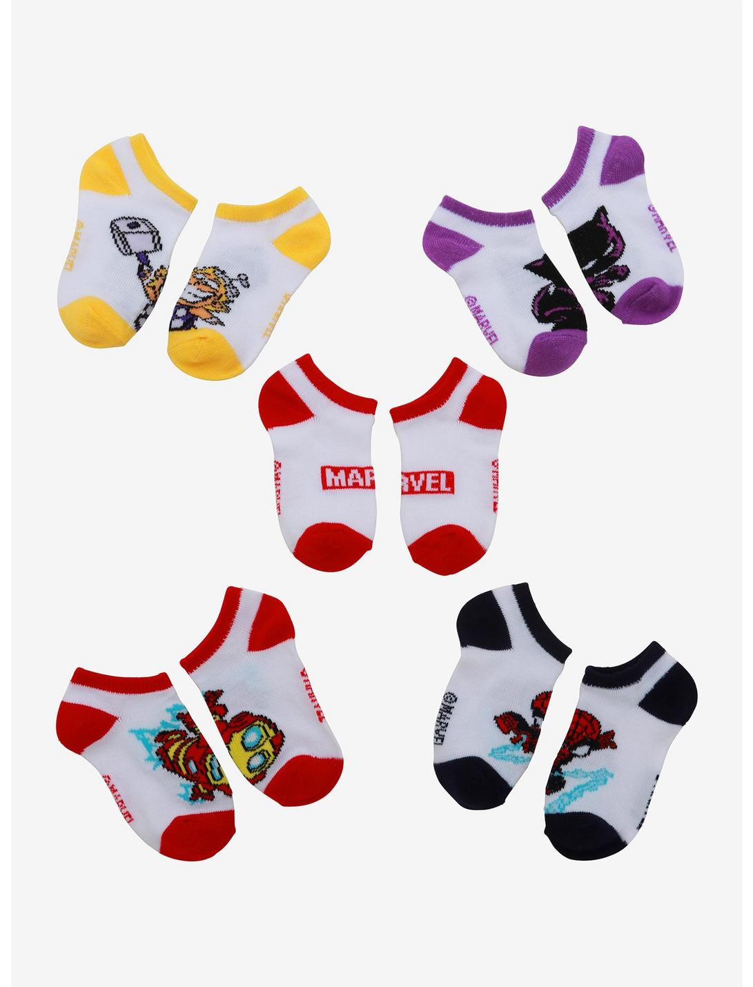 Marvel Chibi Heroes Toddler Ankle Sock Set - BoxLunch Exclusive, , hi-res