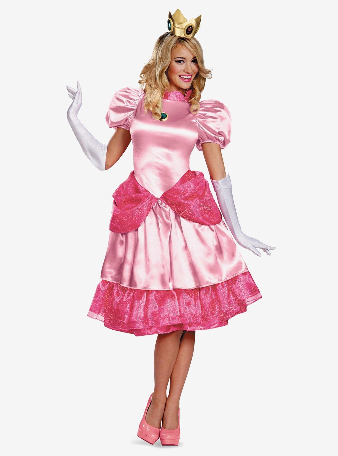 Super Mario Bros: Princess Peach Deluxe Costume, PINK, hi-res