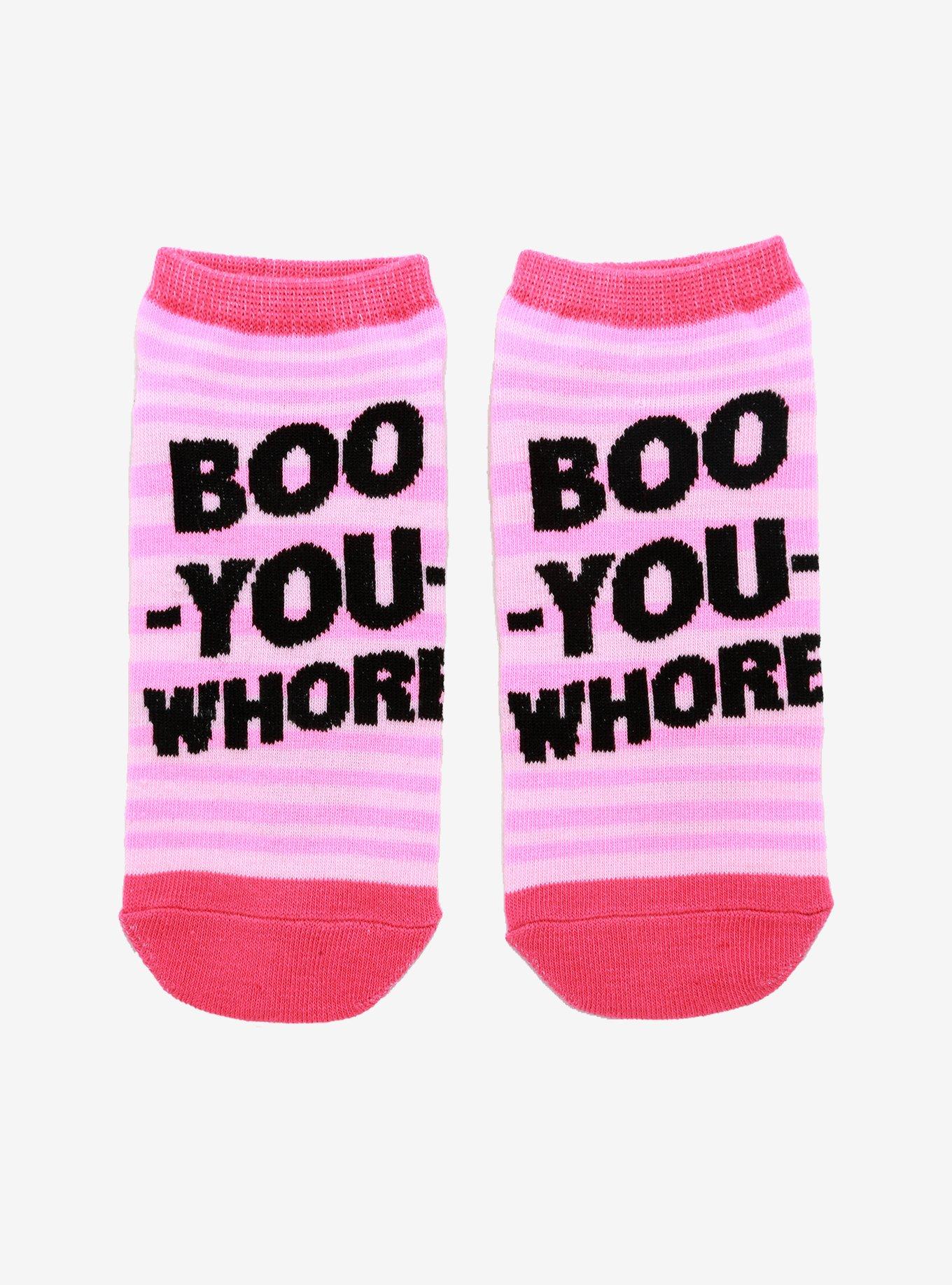 Mean Girls Boo You Whore No-Show Socks, , hi-res