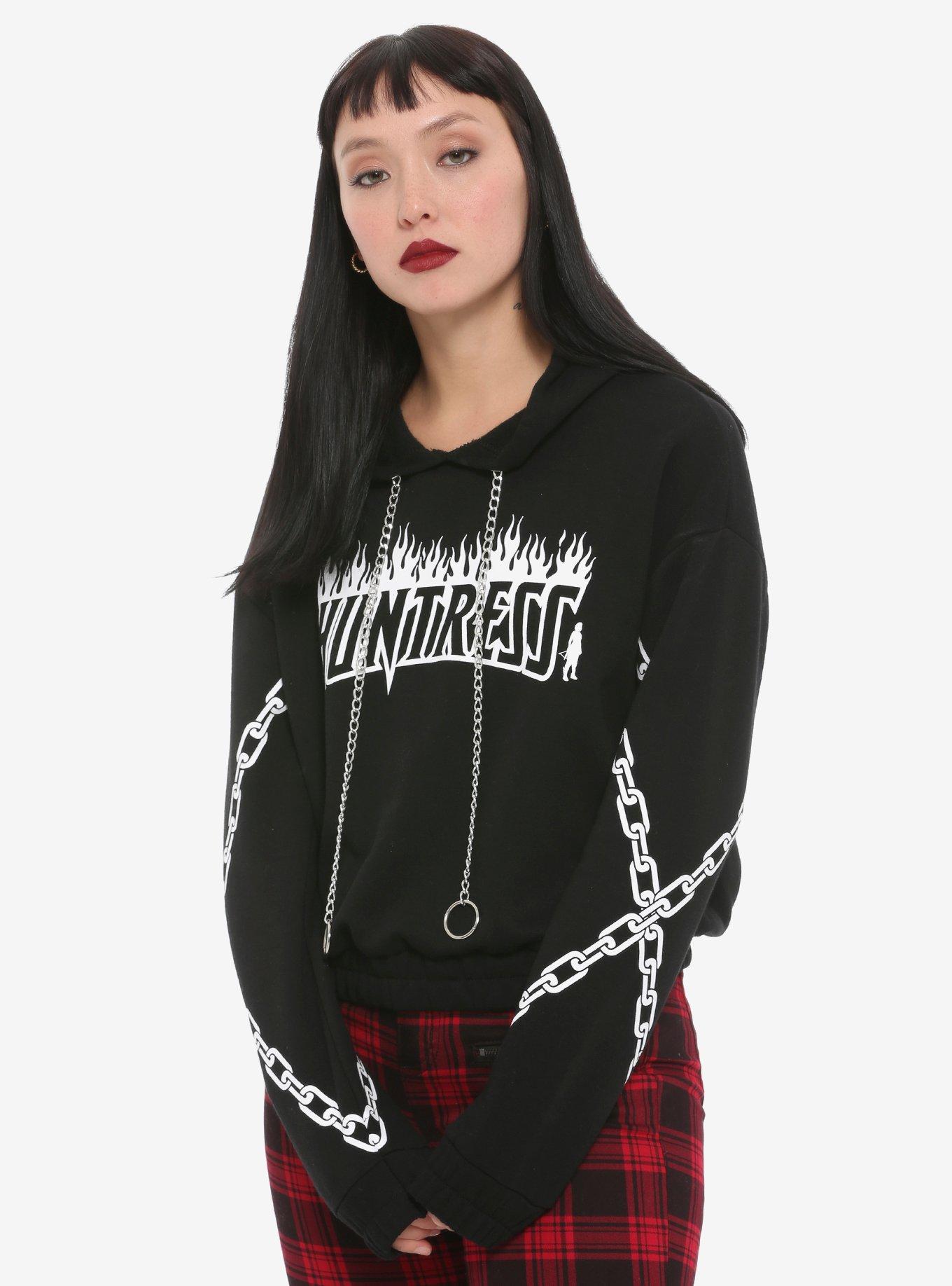 Her Universe DC Comics Birds Of Prey Huntress Chain Semi-Crop Hoodie, MULTI, hi-res
