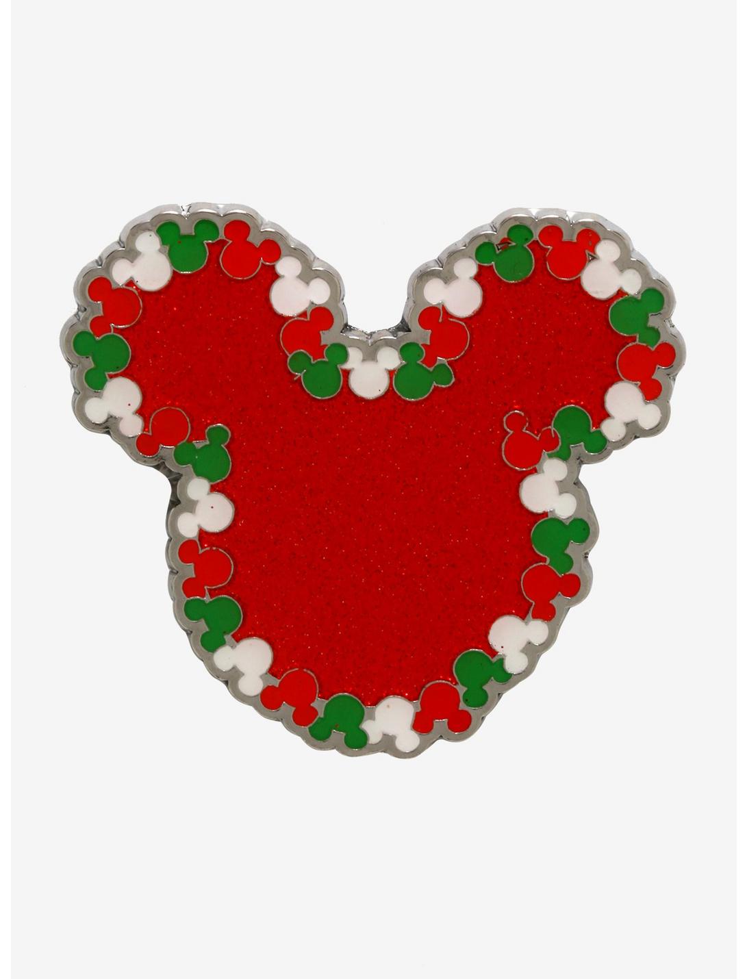 Loungefly Disney Mickey Mouse Head Holiday Enamel Pin - BoxLunch Exclusive, , hi-res