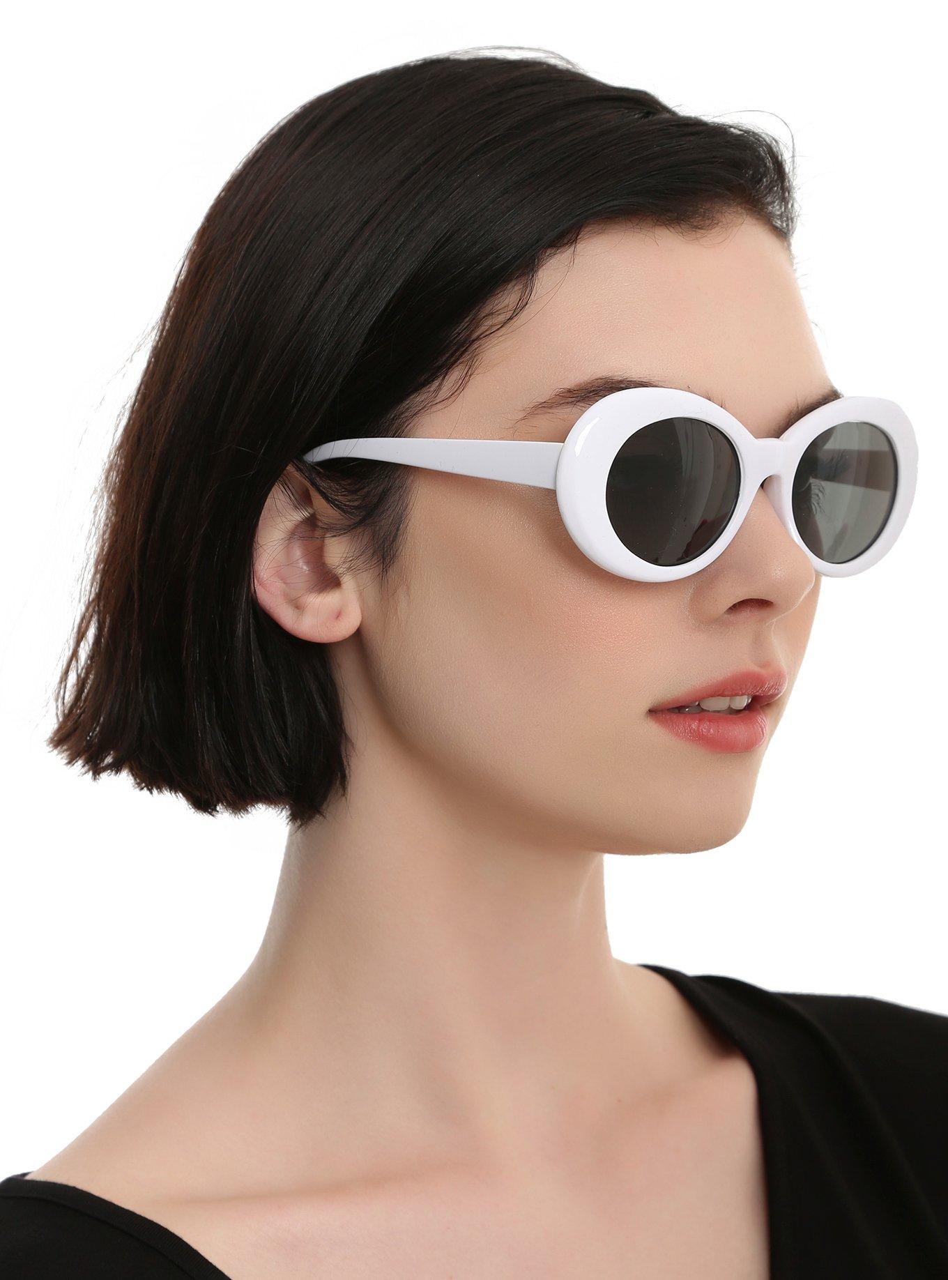 White store oval sunglasses