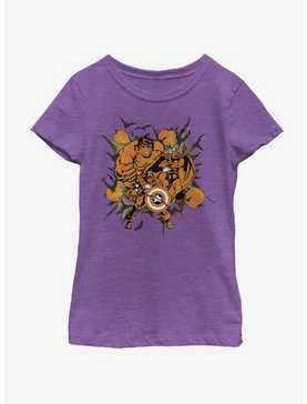 Marvel Avengers Group Pumpkin Youth Girls T-Shirt, , hi-res