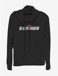 Marvel Black Widow 2019 Logo Cowlneck Long-Sleeve Womens Top, BLACK, hi-res