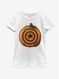 Marvel Captain America Pumpkin Youth Girls T-Shirt, WHITE, hi-res