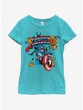 Marvel Captain America Pumpkin Youth Girls T-Shirt, TAHI BLUE, hi-res