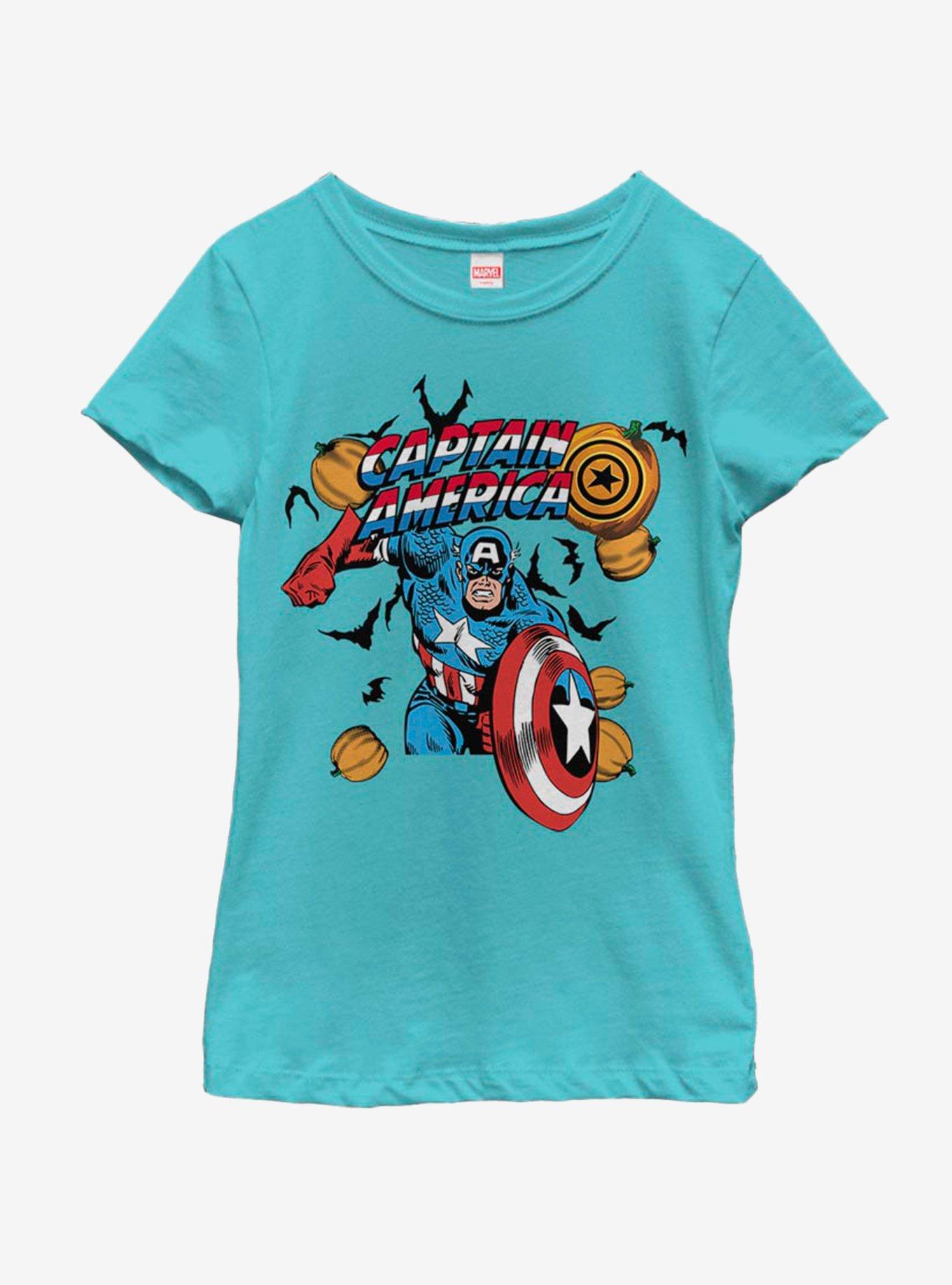 Marvel Captain America Pumpkin Youth Girls T-Shirt, , hi-res