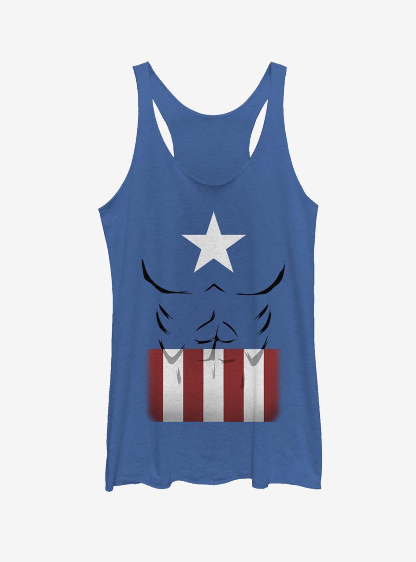 Marvel Captain America Simple Suit Womens Tank Top, ROY HTR, hi-res