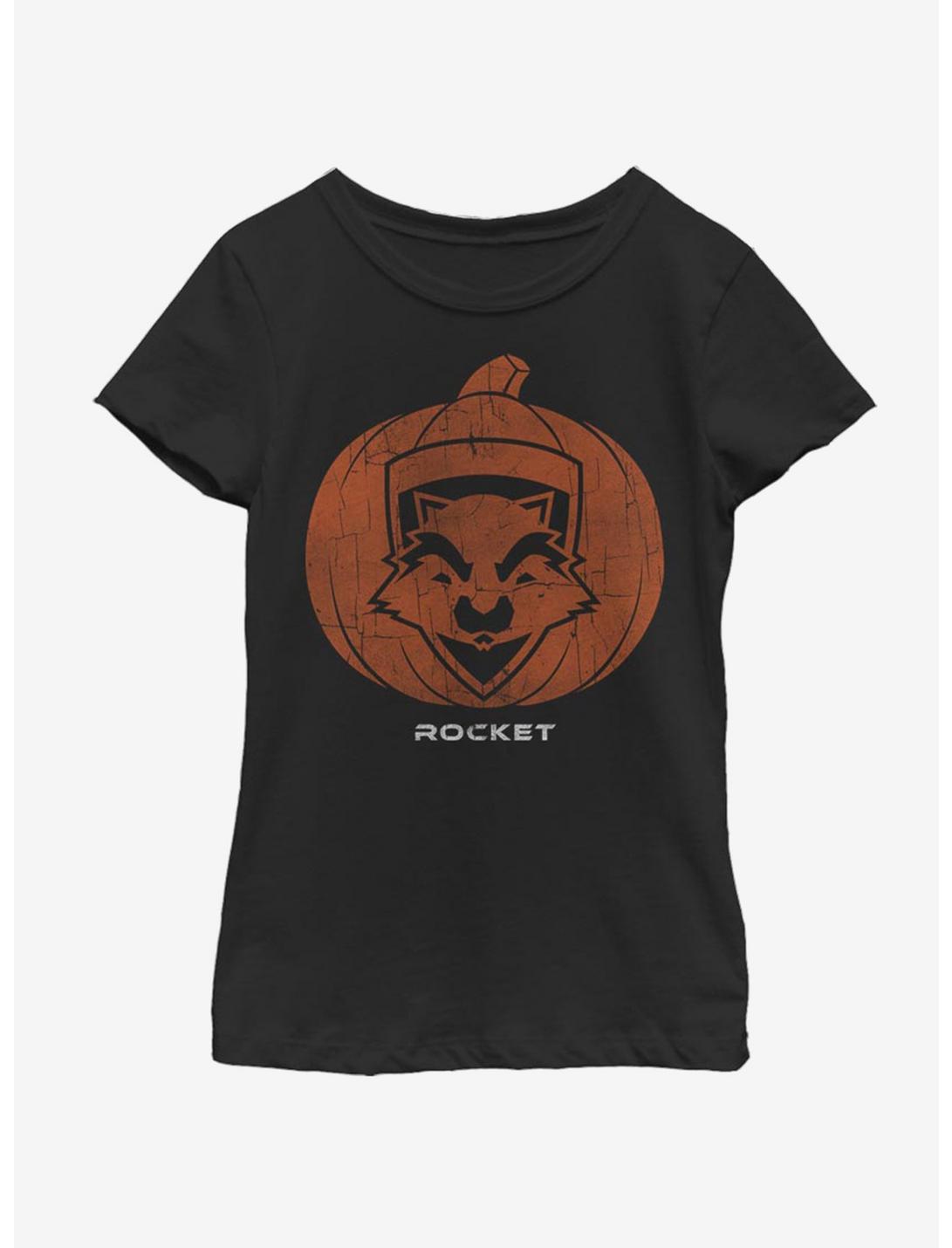 Marvel Guardians Of The Galaxy Groot Pumpkin Youth Girls T-Shirt, BLACK, hi-res