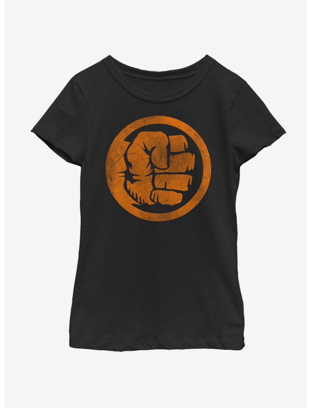 Marvel Hulk Orange Youth Girls T-Shirt, BLACK, hi-res