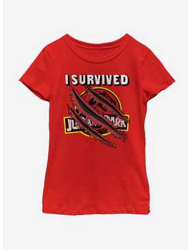 Jurassic Park I Survived Youth Girls T-Shirt, , hi-res