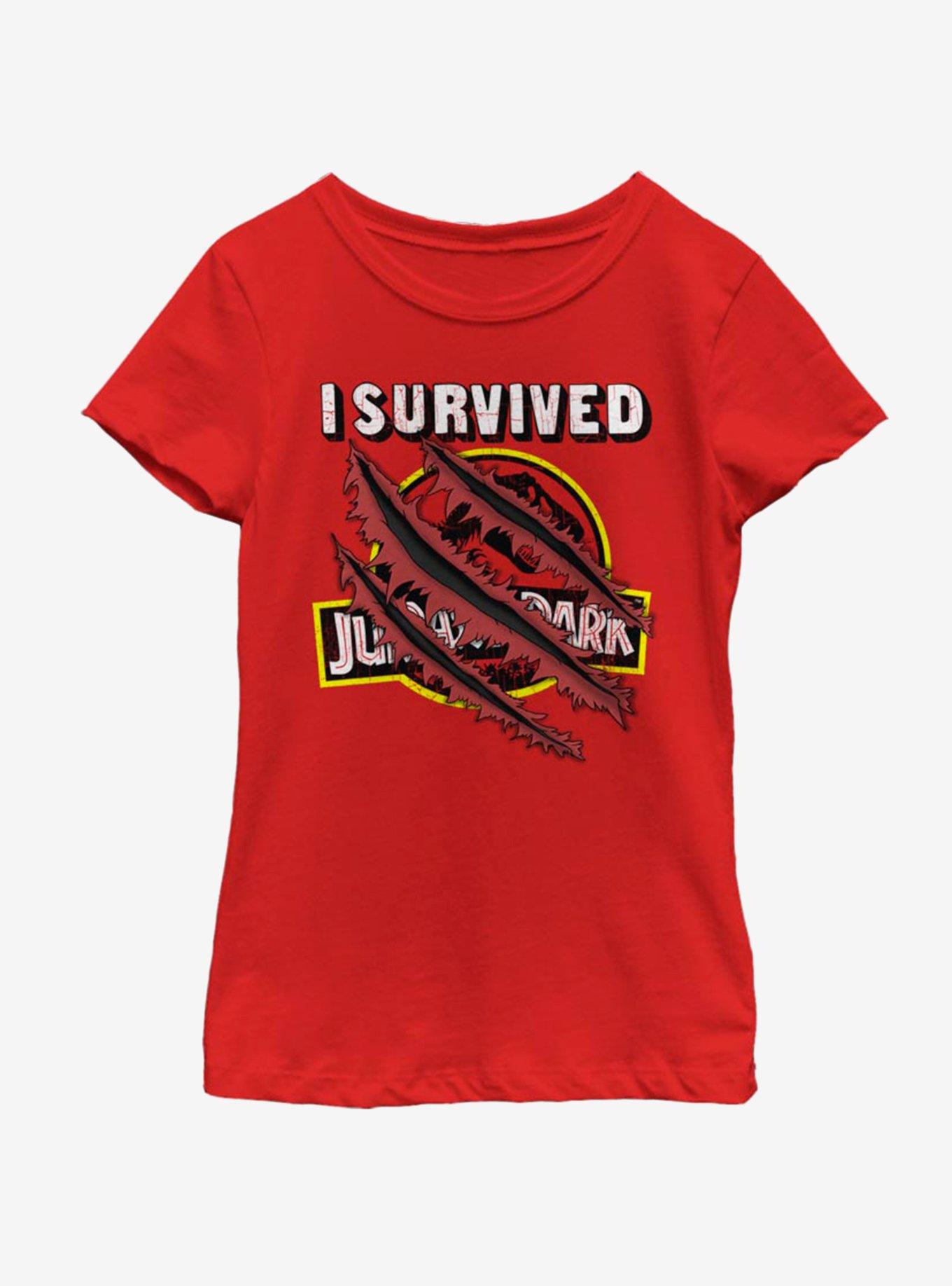 Jurassic Park I Survived Youth Girls T-Shirt, , hi-res