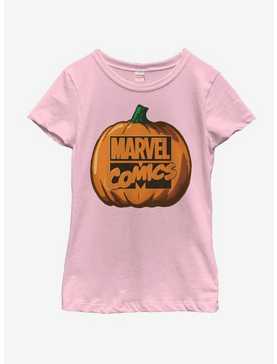 Marvel Logo Pumpkin Youth Girls T-Shirt, , hi-res