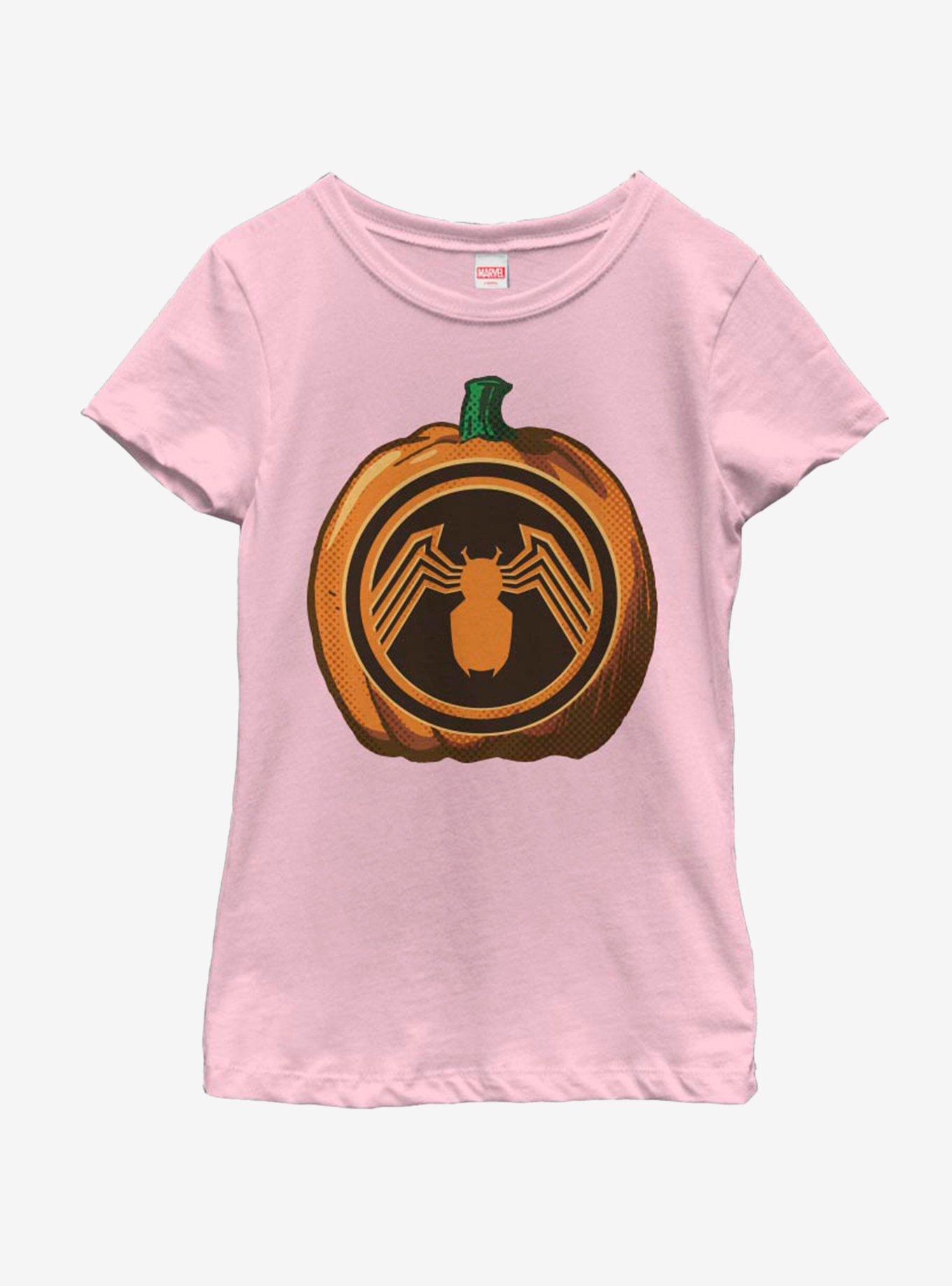 Marvel Venom Pumpkin Youth Girls T-Shirt, PINK, hi-res