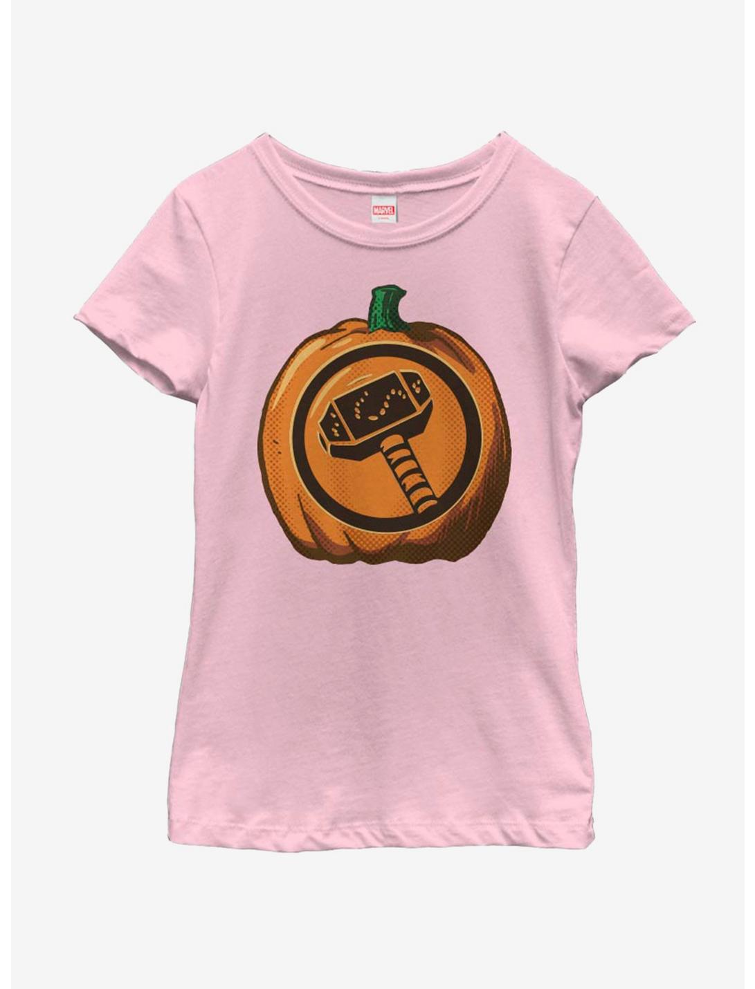 Marvel Thor Pumpkin Youth Girls T-Shirt, PINK, hi-res