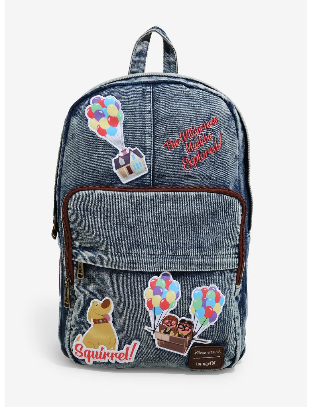 Loungefly Disney Pixar Up Patches Denim Backpack - BoxLunch Exclusive, , hi-res