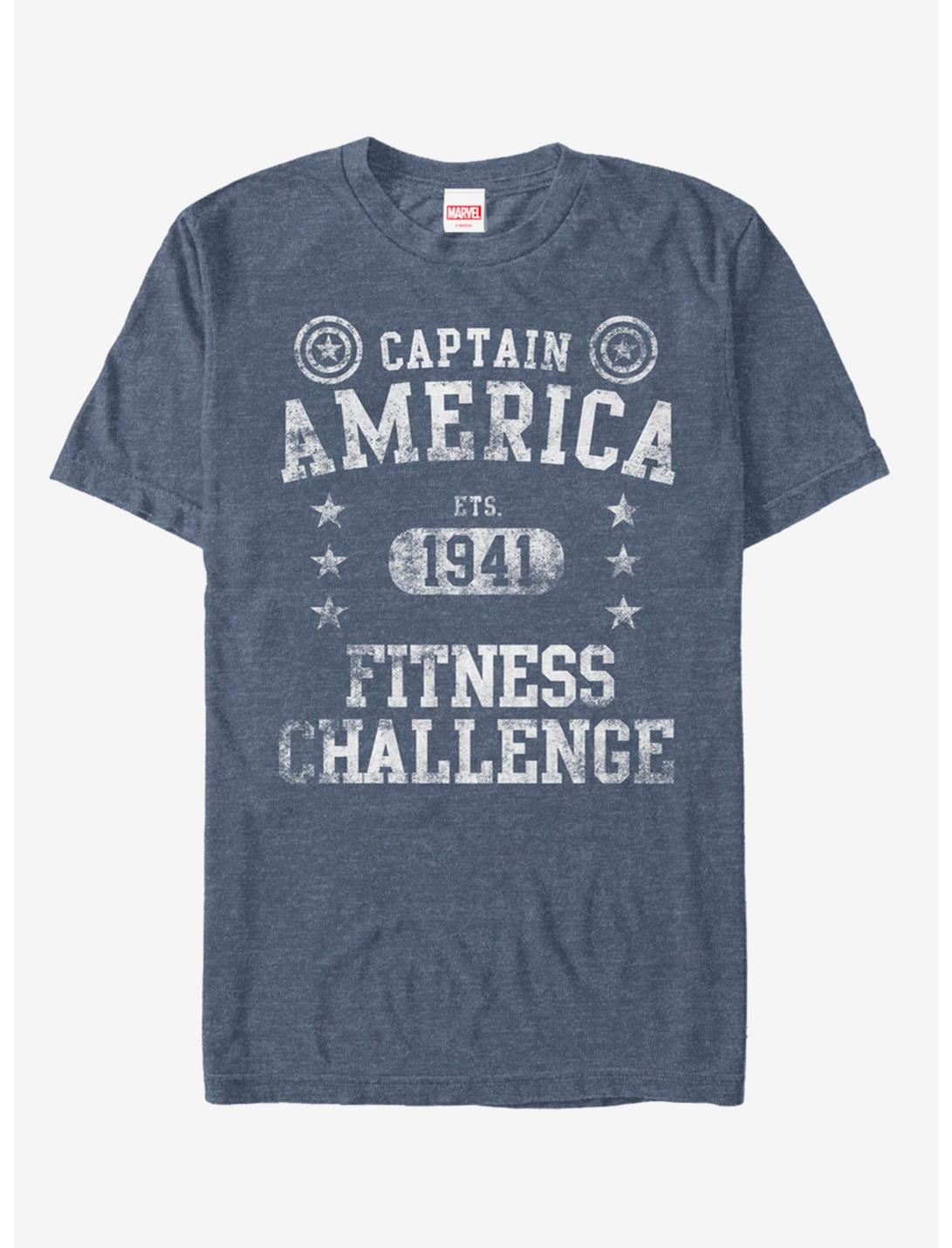 Marvel Captain America Vintage Challenge T-Shirt, NAVY HTR, hi-res