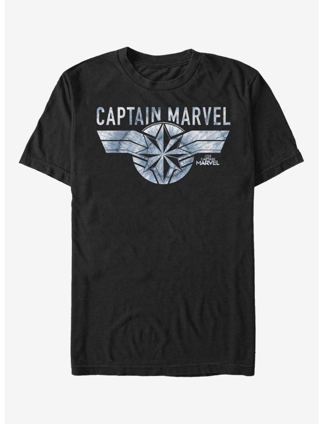 Marvel Captain Marvel Blue Tie Dye Captain T-Shirt, BLACK, hi-res