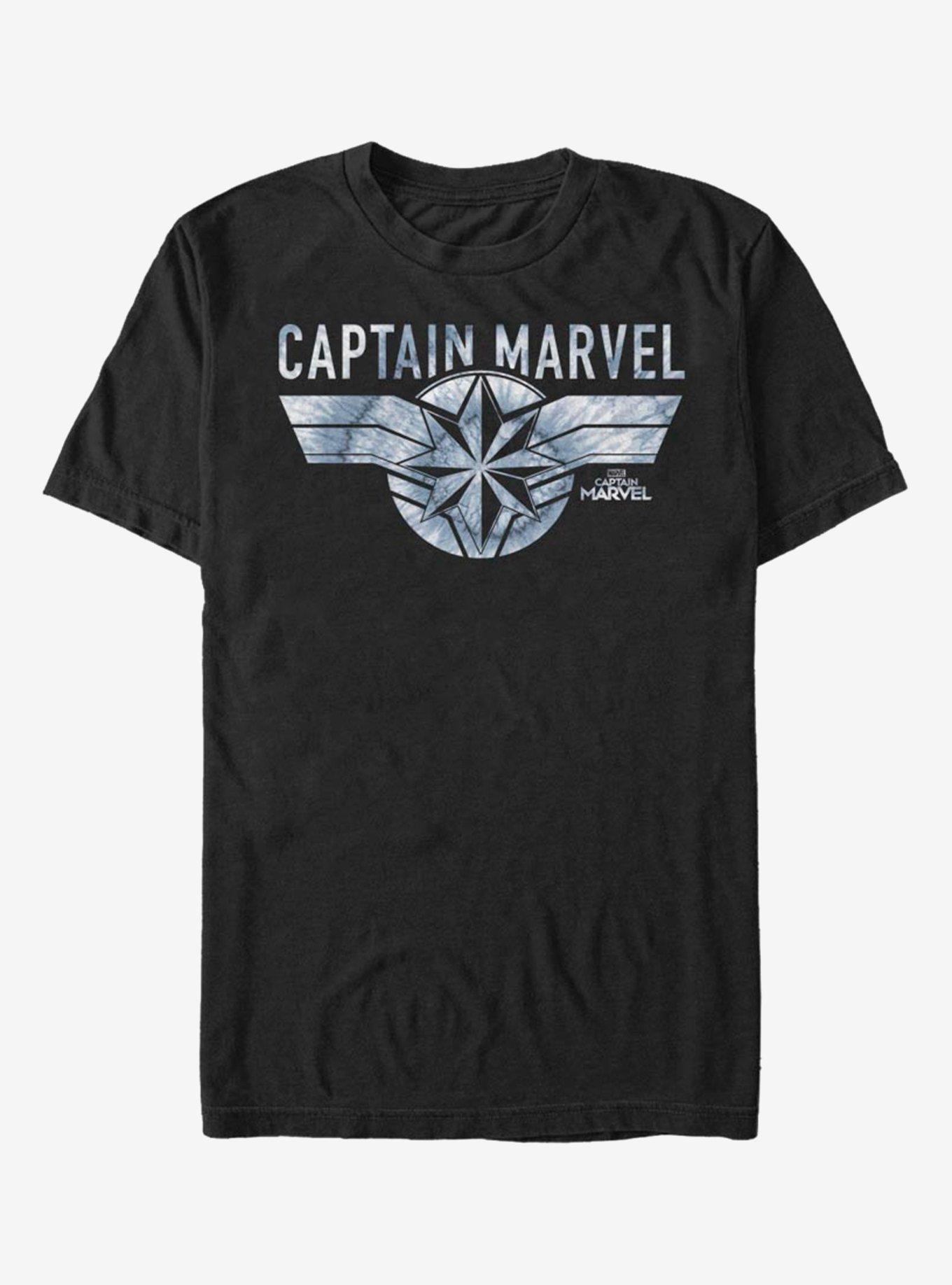 Marvel Captain Marvel Blue Tie Dye Captain T-Shirt, BLACK, hi-res