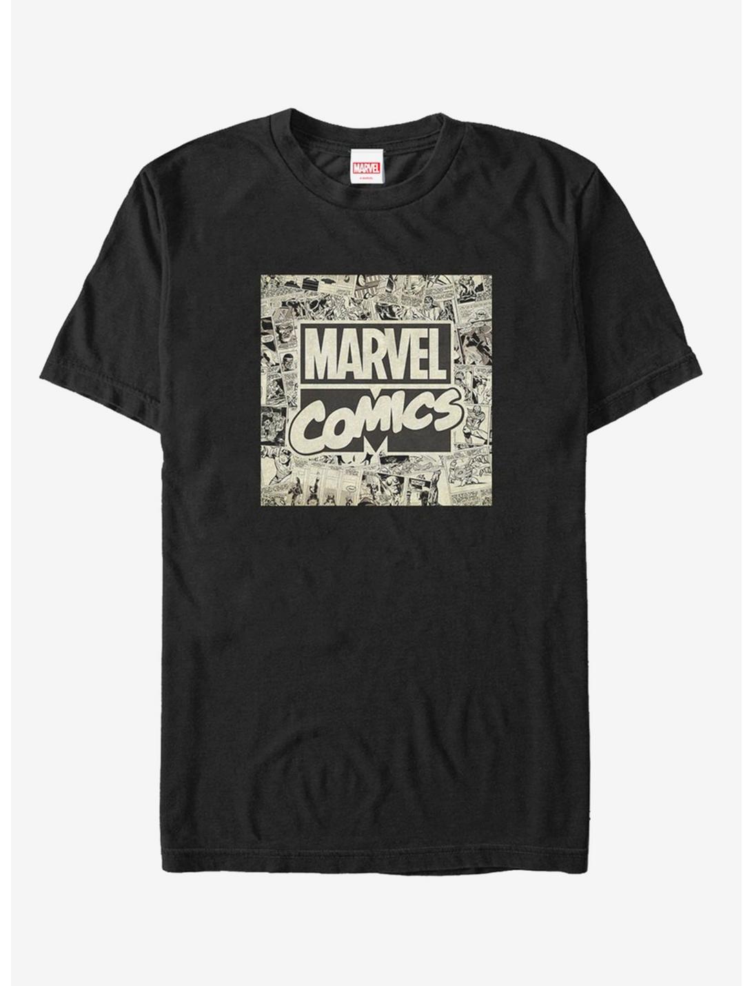 Marvel Logo T-Shirt, BLACK, hi-res