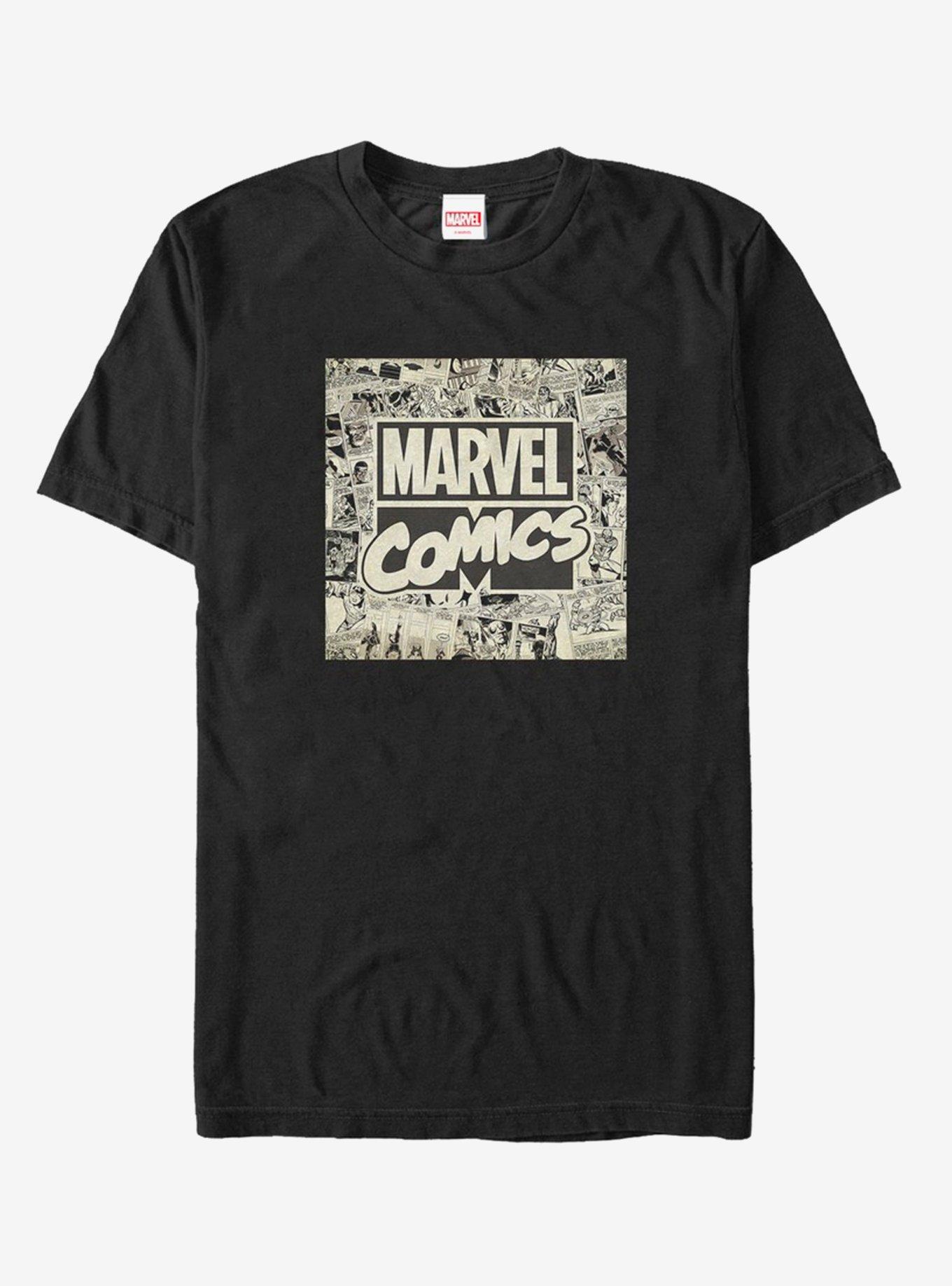 Marvel Logo T-Shirt, BLACK, hi-res