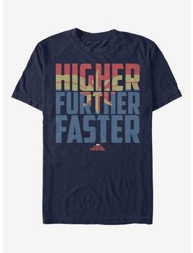 Marvel Captain Marvel Higher Faster Fill T-Shirt, NAVY, hi-res