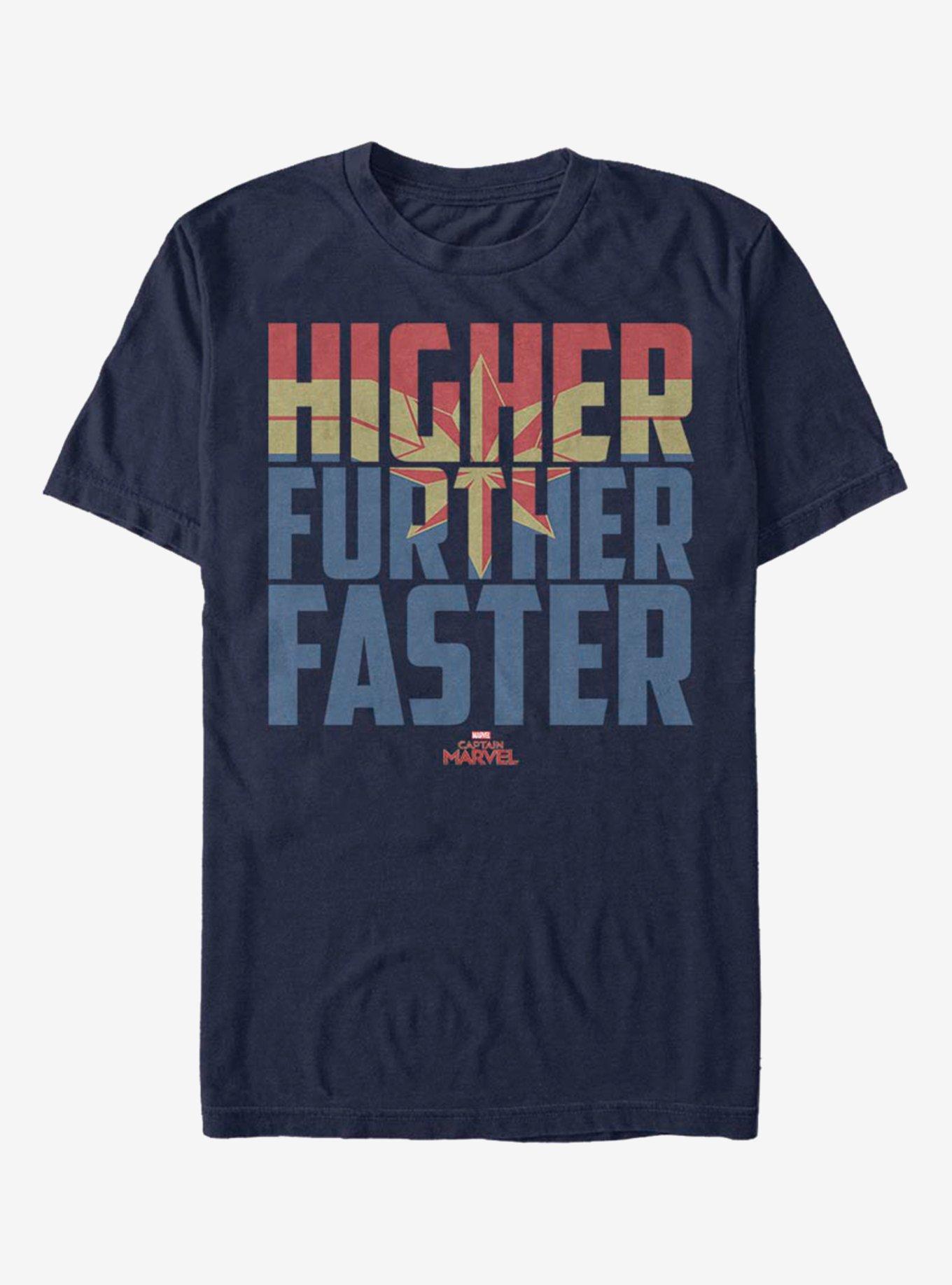 Marvel Captain Marvel Higher Faster Fill T-Shirt, NAVY, hi-res