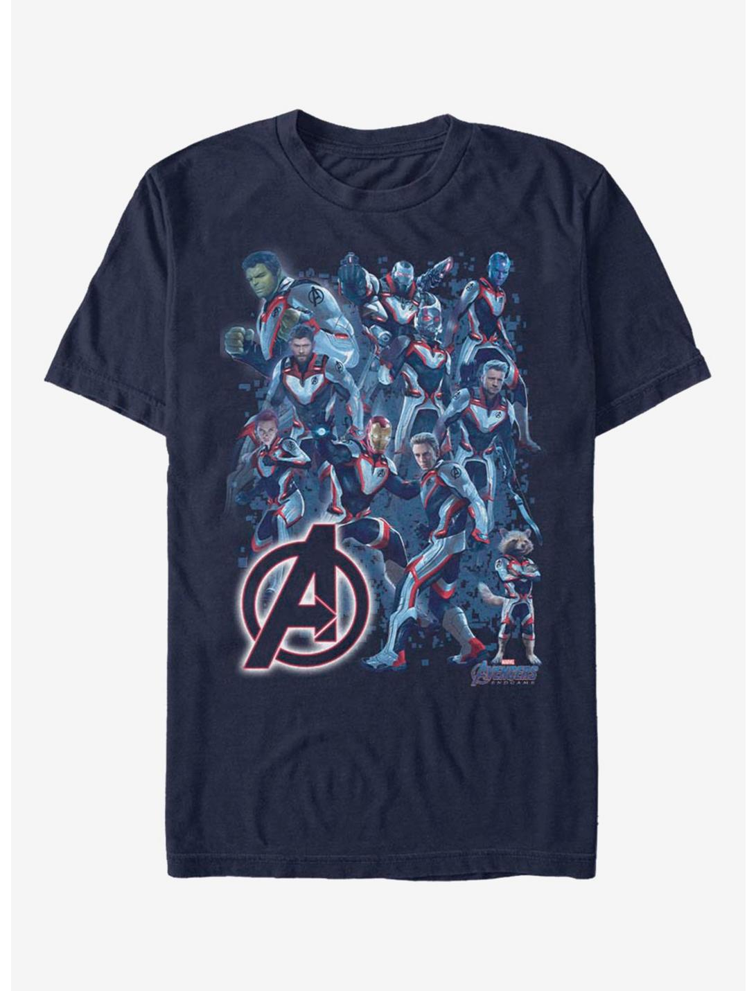 Marvel Avengers Suit Group T-Shirt, NAVY, hi-res
