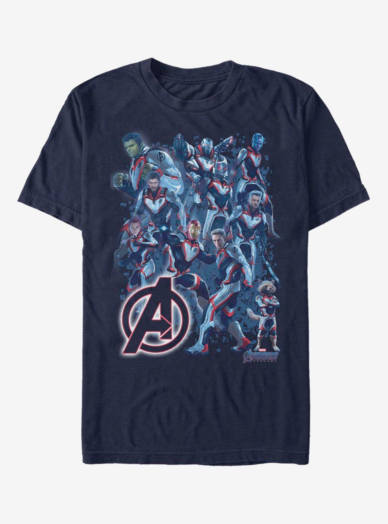 Marvel Avengers Suit Group T-Shirt, NAVY, hi-res