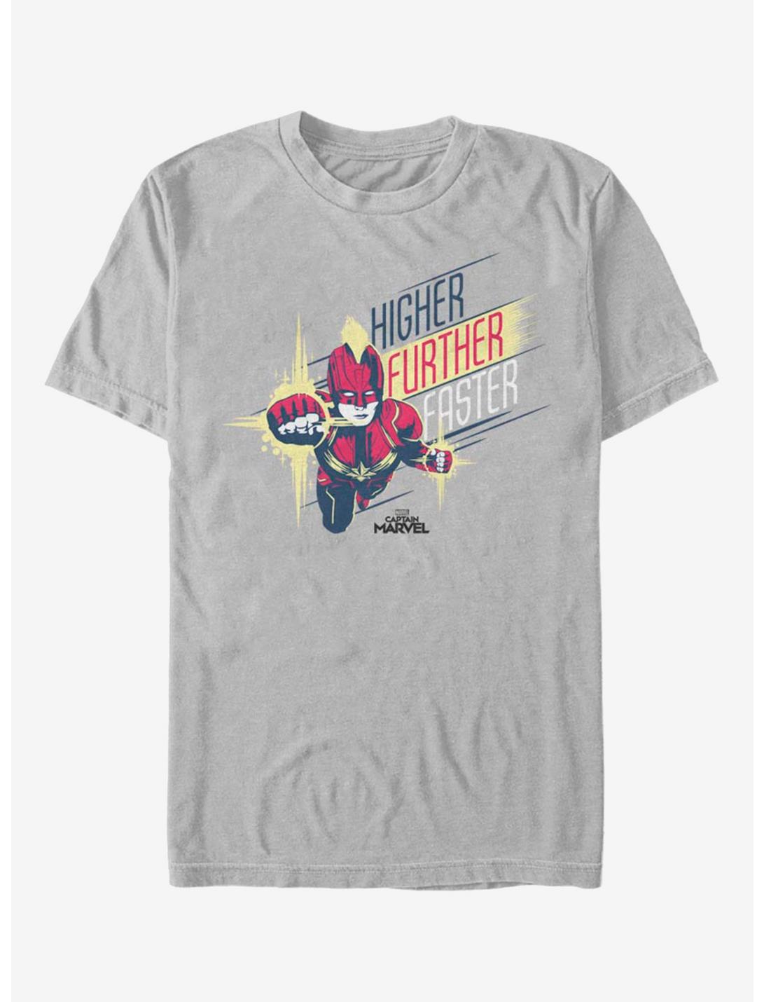 Marvel Captain Marvel Powerful Strike T-Shirt, SILVER, hi-res