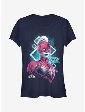 Marvel Captain Marvel Star Mapping Girls T-Shirt, NAVY, hi-res