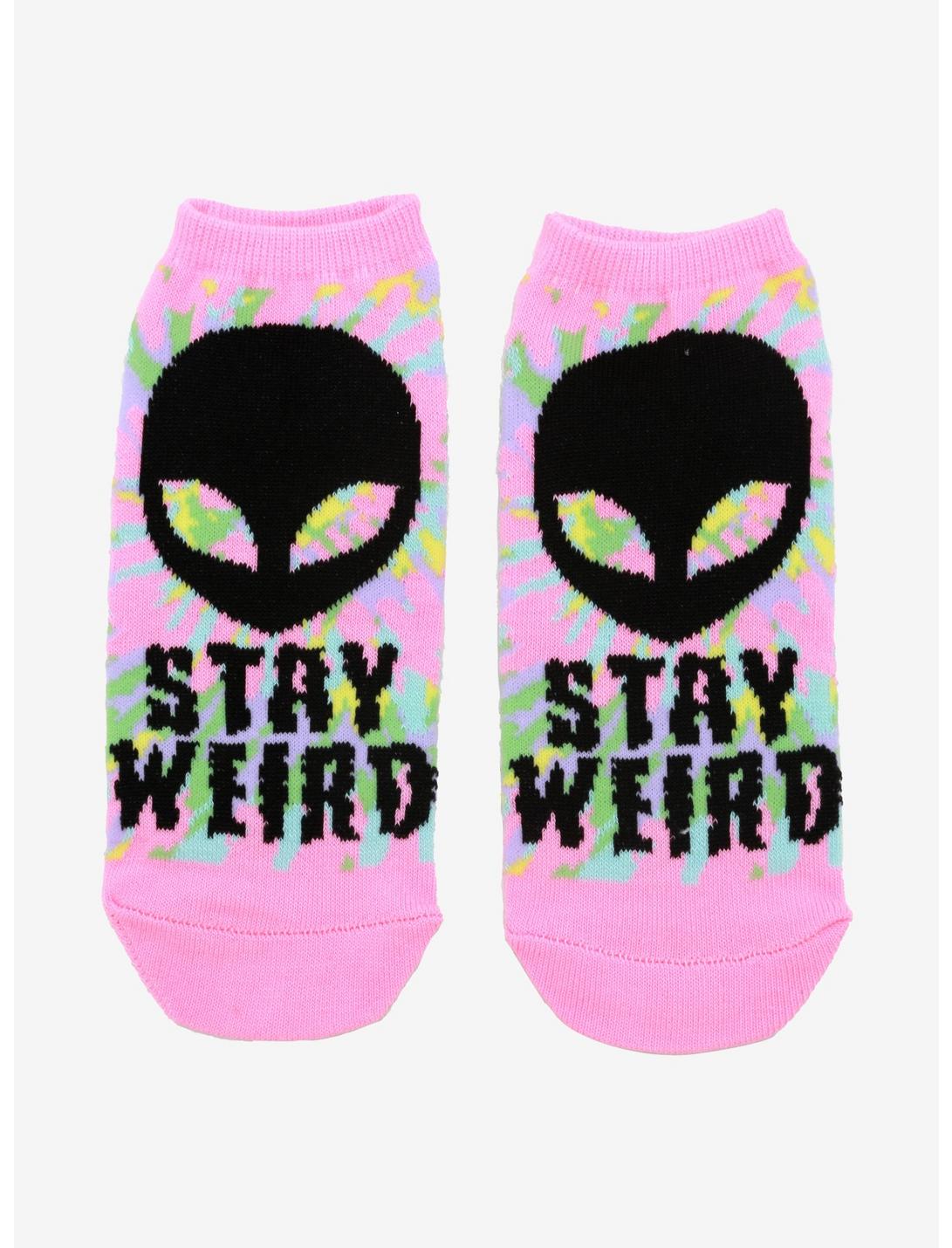 Stay Weird Alien No-Show Socks, , hi-res