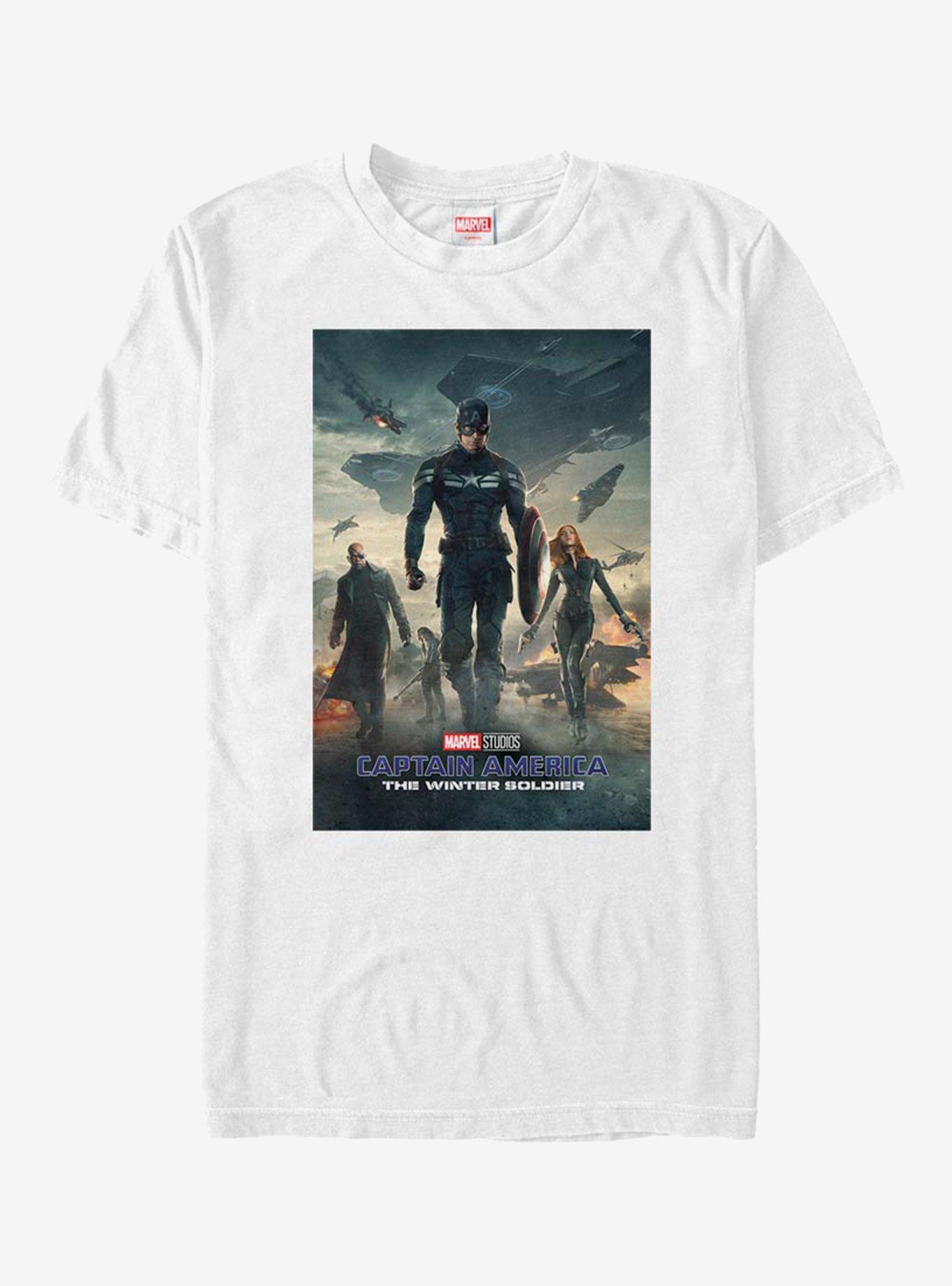 Marvel Captain America Winter Soldier Poster T-Shirt, WHITE, hi-res