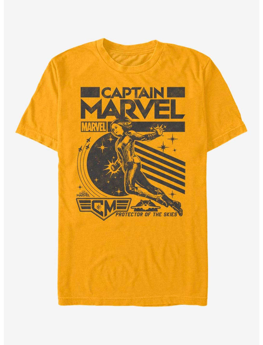 Marvel Captain Marvel Captain Poster LOGO T-Shirt, GOLD, hi-res