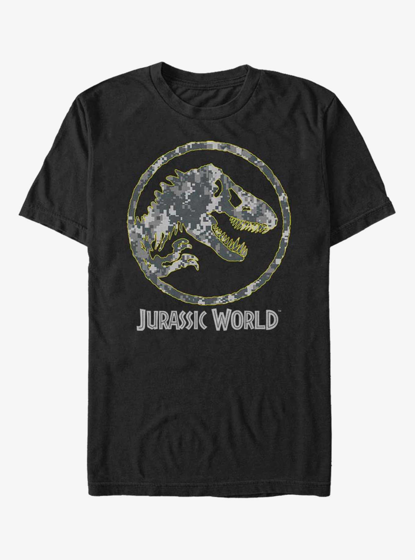 Jurassic Park Camo Yellow Dino T-Shirt, , hi-res